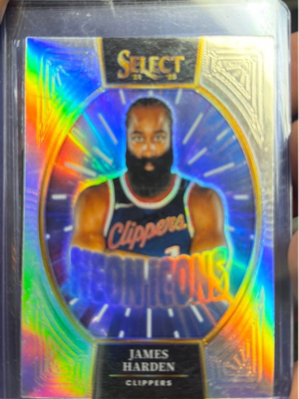 Panini Select James Harden Holographic Blue Spectrum Card